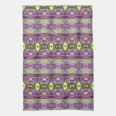 紫とライムグリーン キッチンタオル (縦)