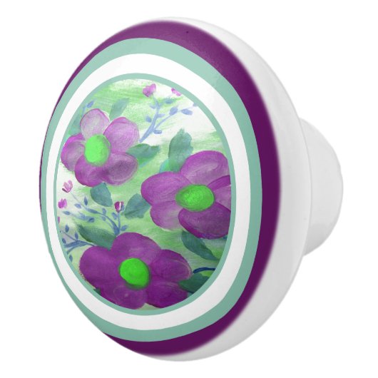 紫とライムグリーン セラミックノブ (右)