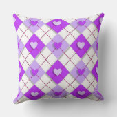 紫とラベンダーのアーガイルハート クッション (裏面)