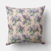 紫とラベンダーのララック(ヴィンテージ壁紙) クッション (裏面)