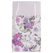 紫とラベンダーの花の色合い スモールペーパーバッグ (正面)