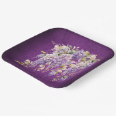 紫とラベンダーの藤結婚の ペーパープレート (傾斜あり)