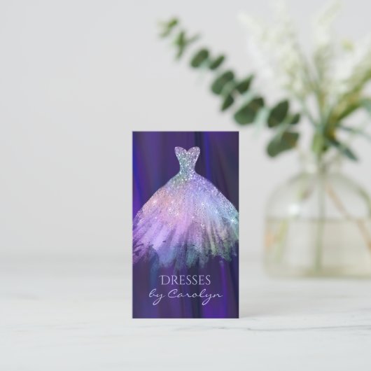 紫とラベンダーの輝くシーメスト 名刺 (スタンド正面)