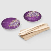 紫とラベンダーウィステリアのグリッター結婚ズ ハンドファン (組立なし)