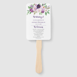 紫とラベンダーウォーターカラーバラ結婚ズ ハンドファン