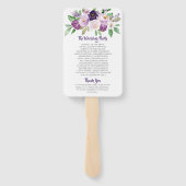 紫とラベンダーウォーターカラーバラ結婚ズ ハンドファン (裏面)