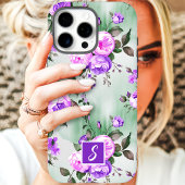 紫とラベンダーモノグラムフローラ Case-Mate iPhoneケース