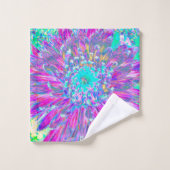 紫とロビンの卵の青の装飾ダリア バスタオルセット (ウォッシュタオル)