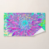 紫とロビンの卵の青の装飾ダリア バスタオルセット (ハンドタオル)