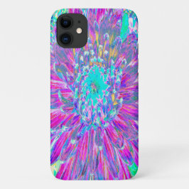 紫とロビンの卵の青の装飾ダリア iPhone 11 ケース