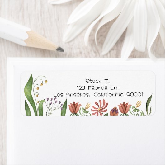 紫と埃の多いピンクの花のフローラ ラベル (インサイチュ)