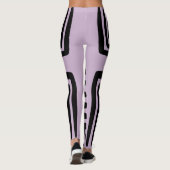 紫と太い黒のアフリカライン レギンス (裏面)