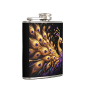 紫と威厳のある金ゴールド羽を表示する孔雀 フラスク (右)