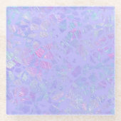 紫と数々の色の薄片 ガラスコースター (正面)