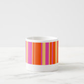 紫と明るいオレンジのストライプのコーヒーエスプレッソマグ エスプレッソカップ (正面)