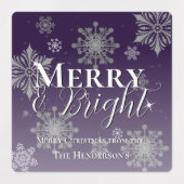 紫と明メリーるいスノーフレークのクリスマスベーキング ラベル (デザイン2)