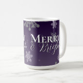 紫と明メリーるい雪のクリスマス コーヒーマグカップ (正面右)