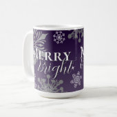 紫と明メリーるい雪のクリスマス コーヒーマグカップ (正面左)