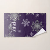 紫と明メリーるい雪のクリスマス バスタオルセット (ハンドタオル)