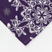 紫と明メリーるい雪のクリスマス フリースブランケット (角)