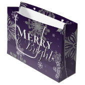 紫と明メリーるい雪のクリスマス ラージペーパーバッグ (正面アングル)