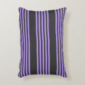 紫と木炭の五ストライプ柄 アクセントクッション (正面(垂直))