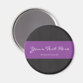 紫と木目のカスタマイズ可能マグネット マグネット (正面/裏面)