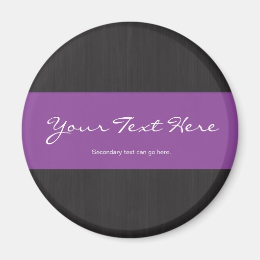 紫と木目のカスタマイズ可能マグネット マグネット (正面)