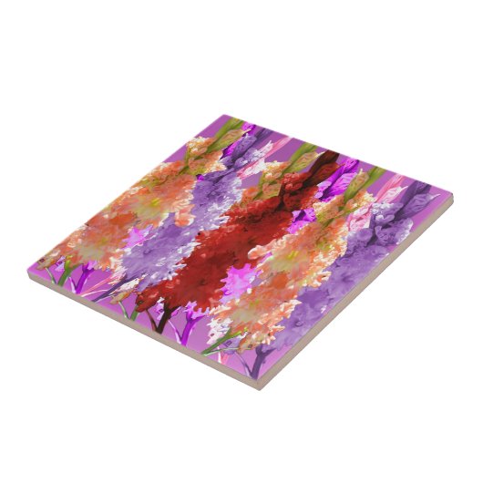 紫と桃の葵 タイル (側面)