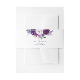 紫と梅の水色の花 招待状ベリーバンド