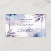 紫と海軍の水色の植物性離れの 名刺 (裏面)