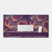 紫と渦巻カラフルき水の色のカスタム デスクマット (キーボード&マウス)