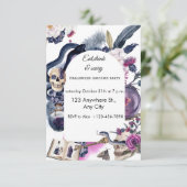 紫と濃い青の水色ハロウィーン 招待状 (スタンド正面)