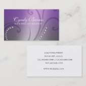 紫と灰色のきらめくとクリスタルの名刺 名刺 (正面/裏面)