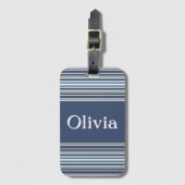 紫と灰色のストライプ ラゲッジタグ (正面縦)