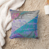 紫と灰色のモダン抽象芸術絵画 クッション (ブランケット)