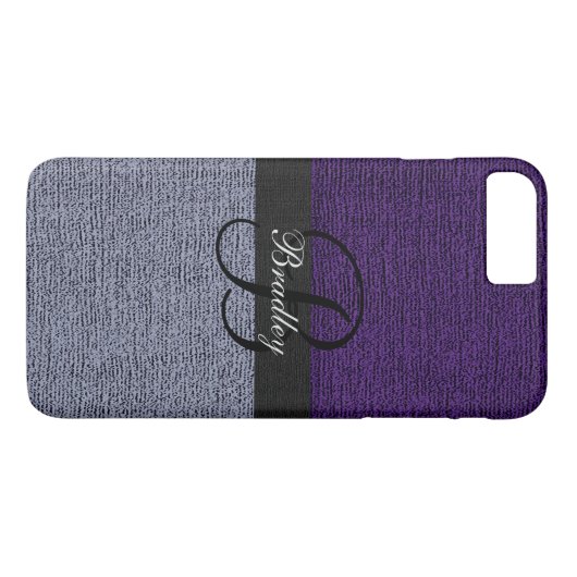 紫と灰色のモノエレガントグラム Case-Mate iPhoneケース (裏面(横))