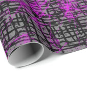 紫と灰色の抽象芸術 ラッピングペーパー (ロールコーナー)