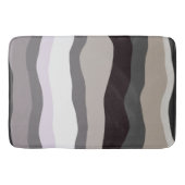 紫と灰色の波状のストライプ バスマット (正面)