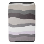 紫と灰色の波状のストライプ バスマット (正面縦)