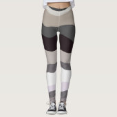 紫と灰色の波状のストライプ レギンス (正面)