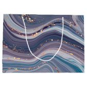 紫と灰色の液体大理石 ラージペーパーバッグ (裏面)