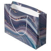 紫と灰色の液体大理石 ラージペーパーバッグ (裏面アングル)