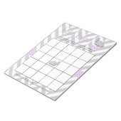 紫と灰色の象の赤ちゃんシャワービンゴゲーム ノートパッド (アングル)