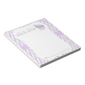 紫と灰色の象 |ベビーシャワー – アドバイス2 ノートパッド (アングル)