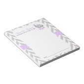 紫と灰色の象 |ベビーシャワー – アドバイス ノートパッド (アングル)