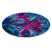 紫と熱いピンクの抽象芸術オリエンタルユリの花 カッティングボード (角)