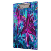 紫と熱いピンクの抽象芸術オリエンタルユリの花 クリップボード (左)