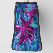 紫と熱いピンクの抽象芸術オリエンタルユリの花 ゴルフヘッドカバー (回転90)