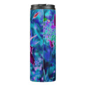 紫と熱いピンクの抽象芸術オリエンタルユリの花 タンブラー (裏面)